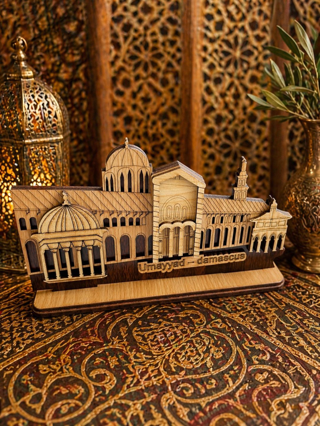 مجسم خشبي للمسجد الاموي ( 18cm  - 10 cm)